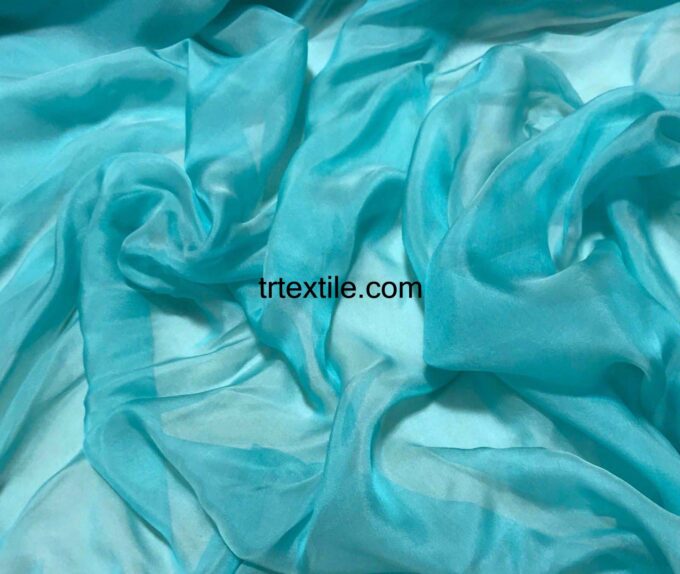 aqua blue janjan chiffon fabric - trtextile.com image