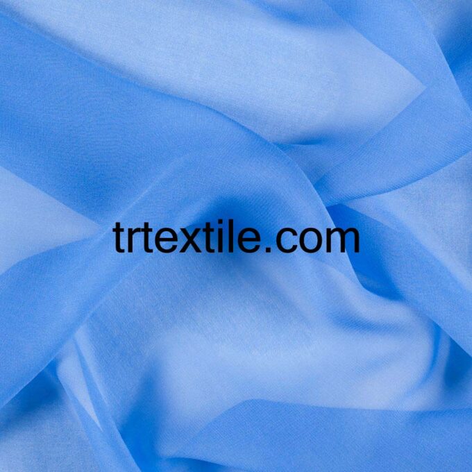 baby blue silk chiffon fabric - trtextile.com image