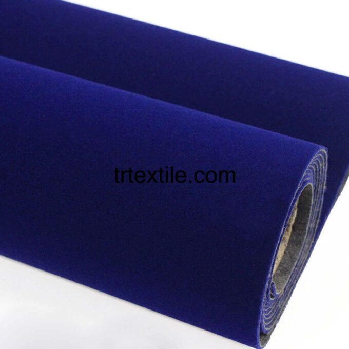 bast blue flocked fabric - trtextile.com image