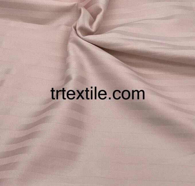 beige striped cotton satin fabric - trtextile.com image