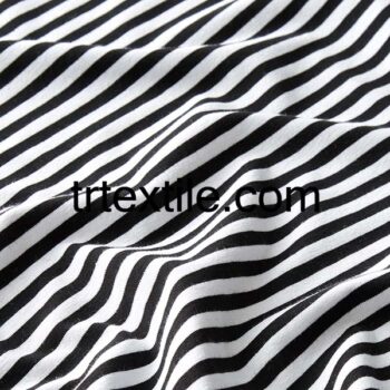 black and white striped lycra single jersey fabric - trtextile.com image