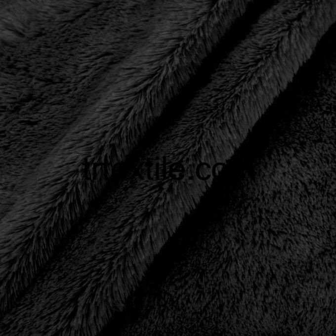 black chinchilla plush fabric - trtextile.com image