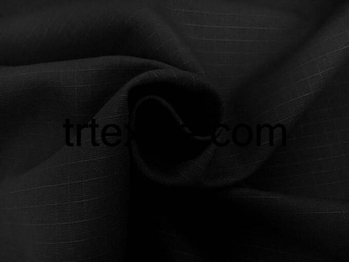 black cotton ripstop fabric - trtextile.com image