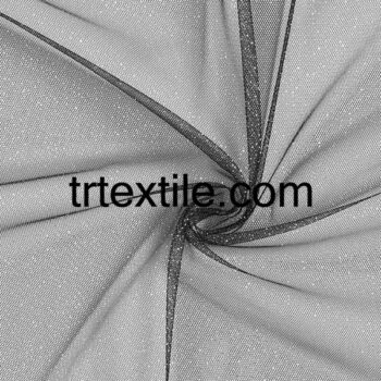 black glittery tulle fabric - trtextile.com image