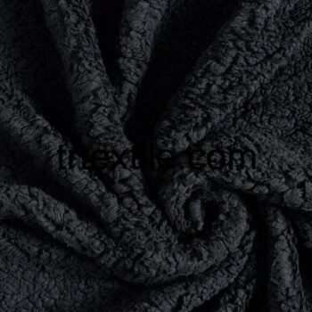 black sherpa plush fabric - trtextile.com image