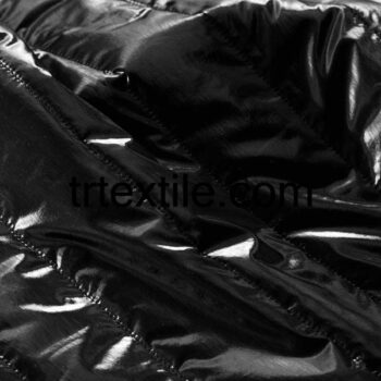 black shiny coat quilting fabric - trtextile.com image