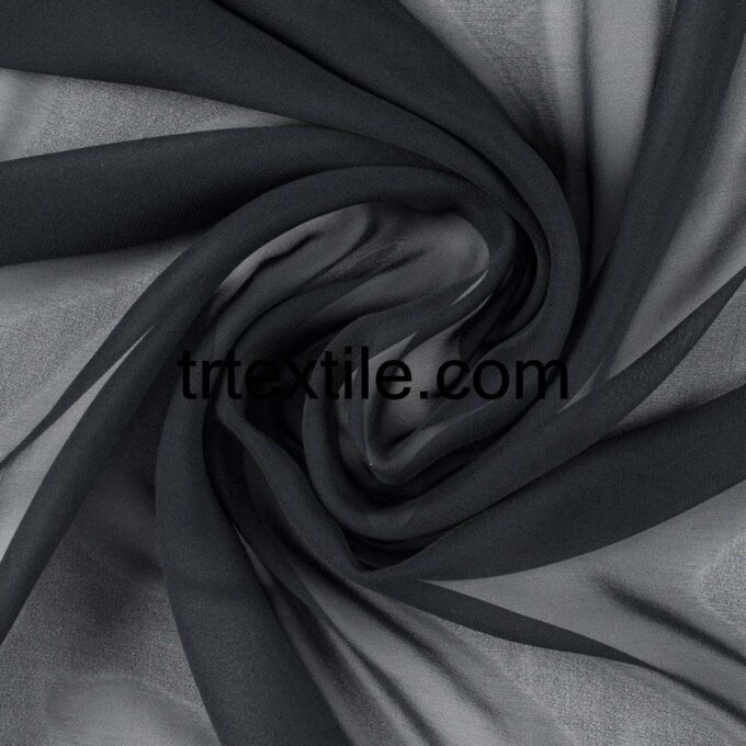 black silk chiffon fabric - trtextile.com image