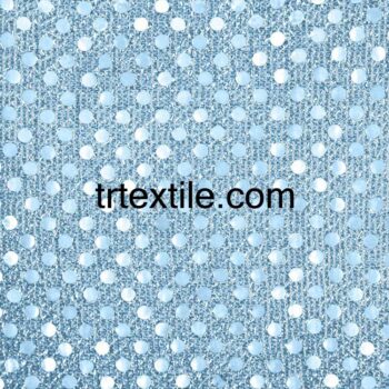blue dotted sequin fabric - trtextile.com image