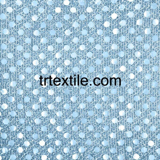 blue dotted sequin fabric - trtextile.com image