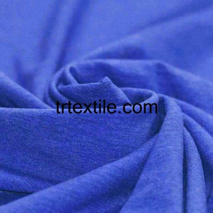 blue melange combed cotton fabric - trtextile.com image