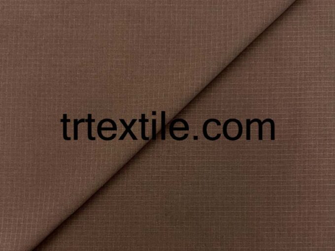 brown cotton ripstop fabric - trtextile.com image