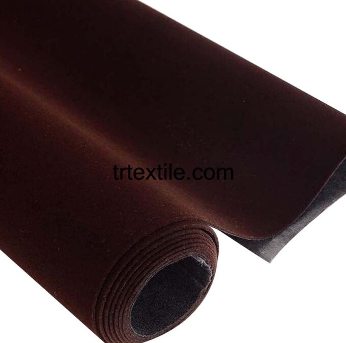 brown flocked fabric - trtextile.com image