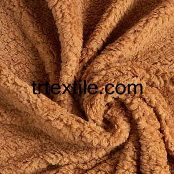 brown sherpa plush fabric - trtextile.com image