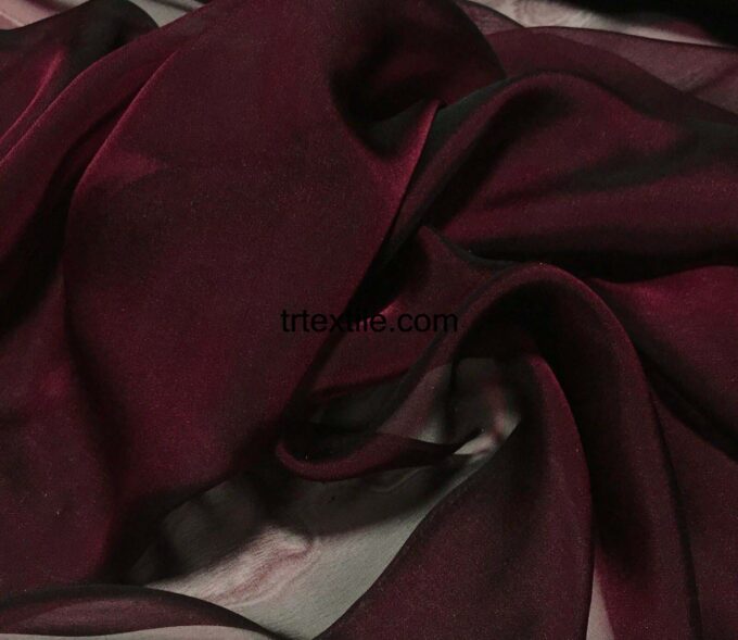 burgundy janjan chiffon fabric - trtextile.com image