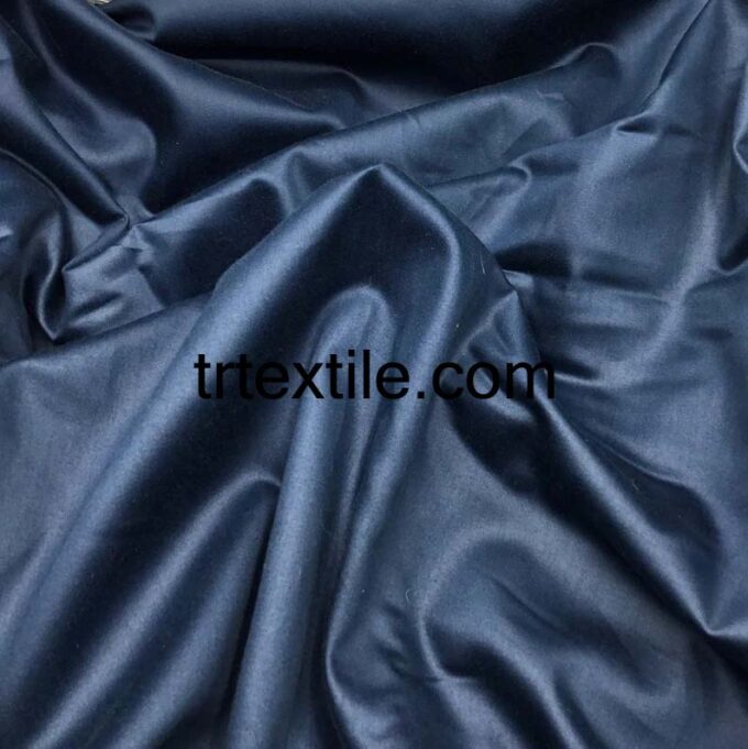 dark blue cotton satin fabric - trtextile.com image