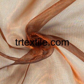 dark copper organza tulle fabric - trtextile.com image