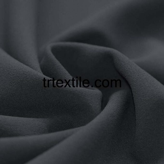 dark gray scuba crepe fabric - trtextile.com image