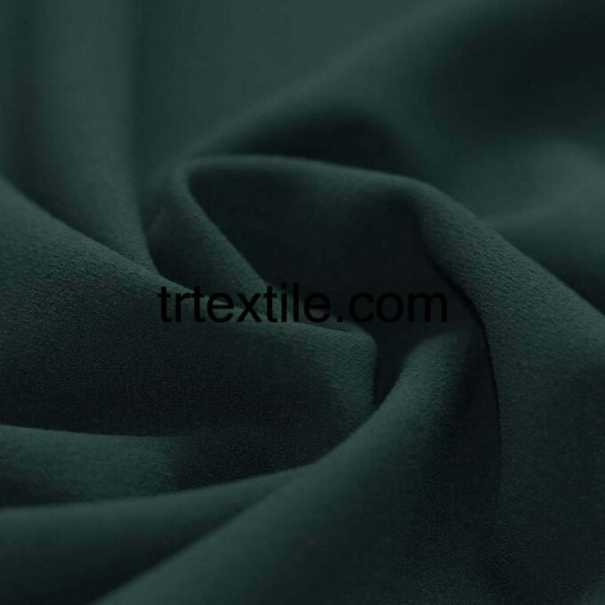 dark green scuba crepe fabric - trtextile.com image