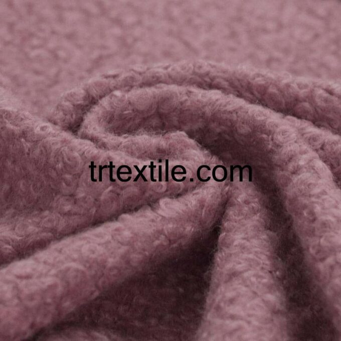 dark pink boucle fabric - trtextile.com image