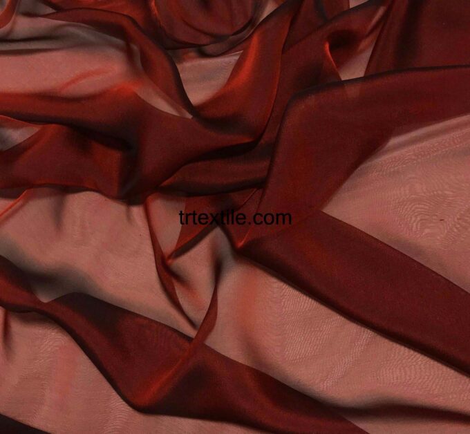 dark red janjan chiffon fabric - trtextile.com image