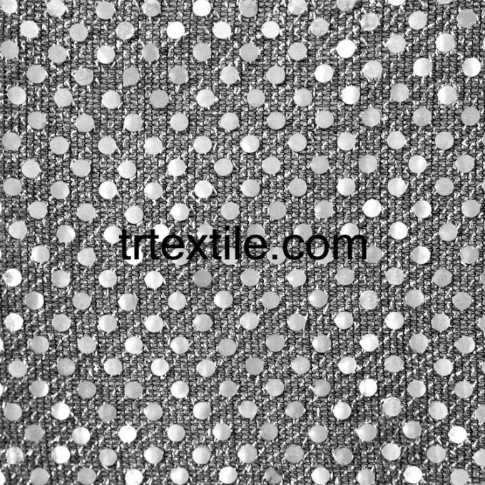 dark silver dotted sequin fabric - trtextile.com image