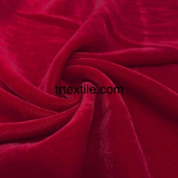 flag red lycra-free embroidered kaftan velvet fabric - trtextile.com image