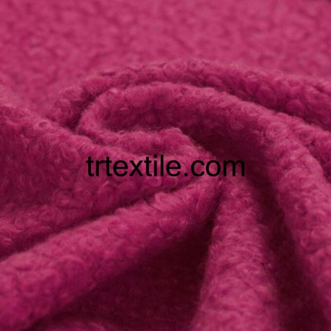 fuchsia boucle fabric - trtextile.com image