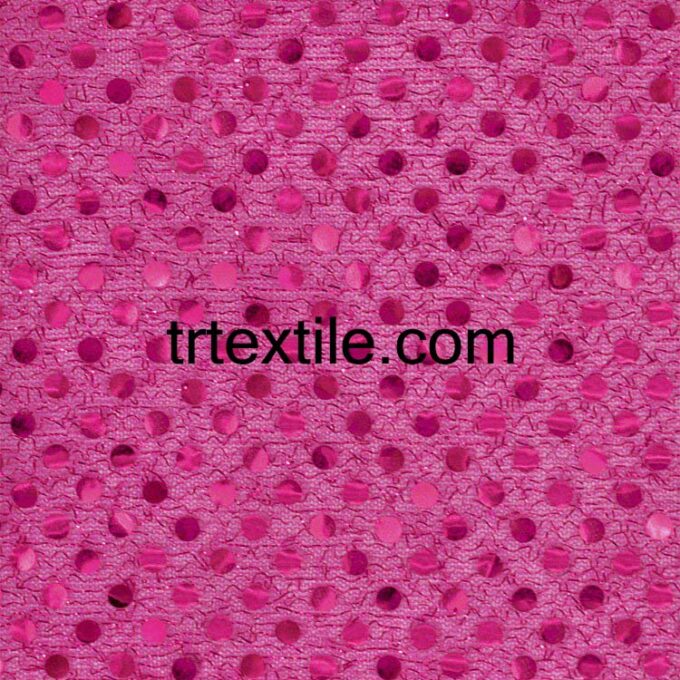 fuchsia dotted sequin fabric - trtextile.com image