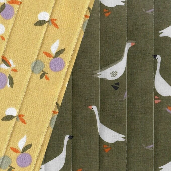 goose and flower themed quilting fabric - trtextile.com image