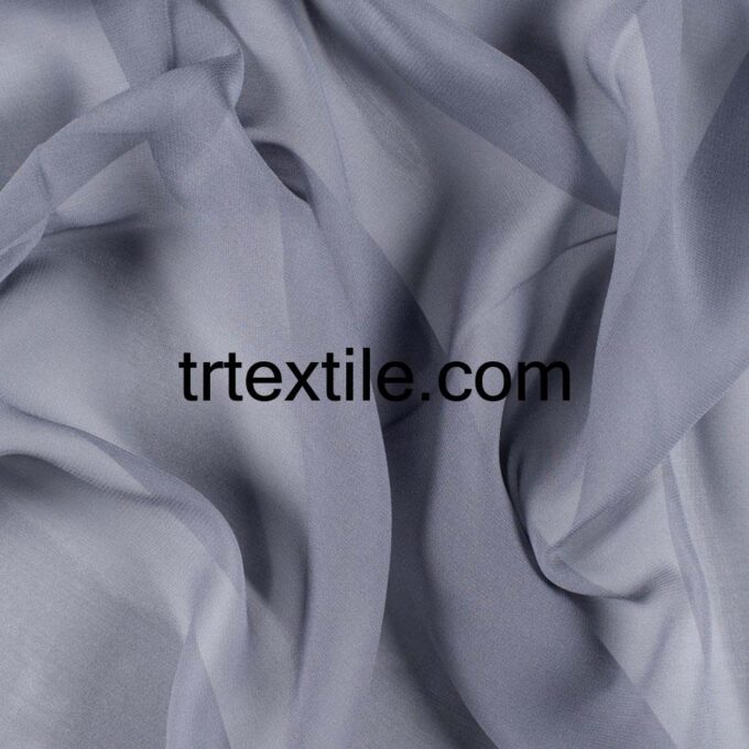 gray silk chiffon fabric - trtextile.com image