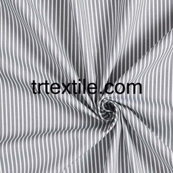 gray white thin striped viscose fabric - trtextile.com image