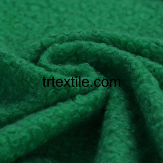 green boucle fabric - trtextile.com image