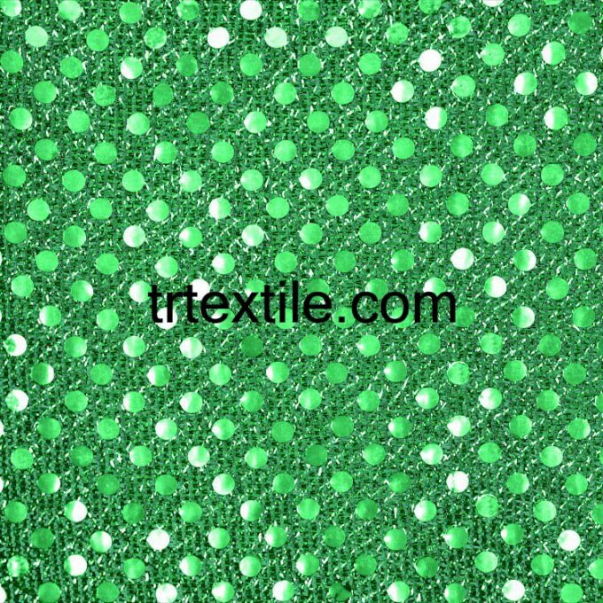 green dotted sequin fabric - trtextile.com image