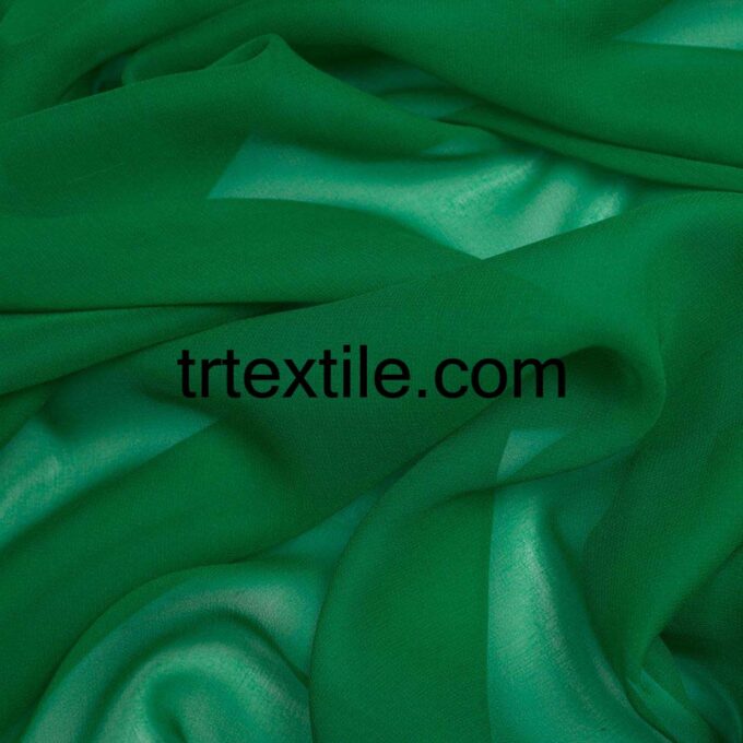 green silk chiffon fabric - trtextile.com image