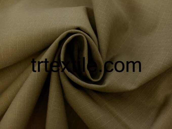 khaki cotton ripstop fabric - trtextile.com image