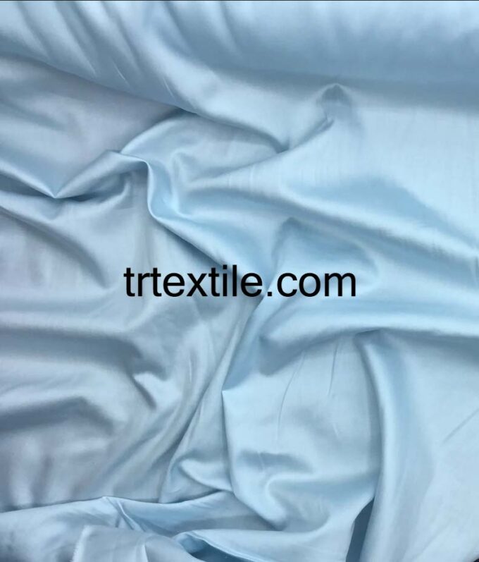 light blue cotton satin fabric - trtextile.com image