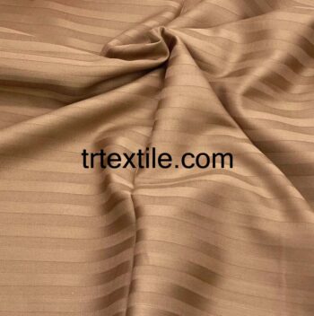 light brown striped cotton satin fabric - trtextile.com image