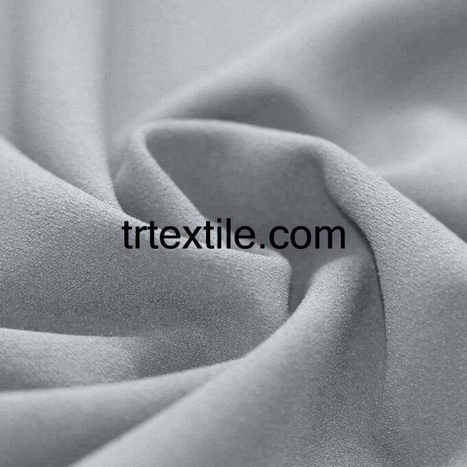 light gray scuba crepe fabric - trtextile.com image