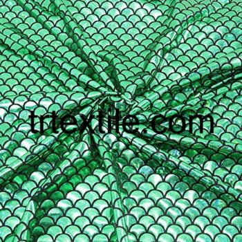 light green fish sequin hologram fabric - trtextile.com image