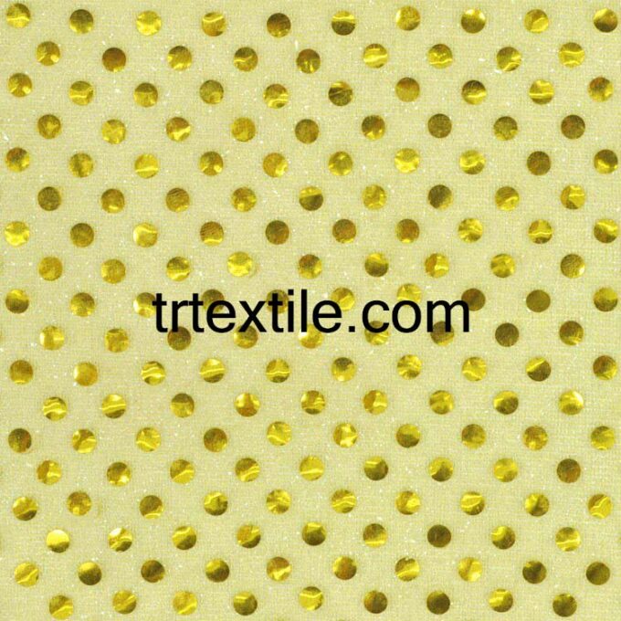 light yellow dotted sequin fabric - trtextile.com image