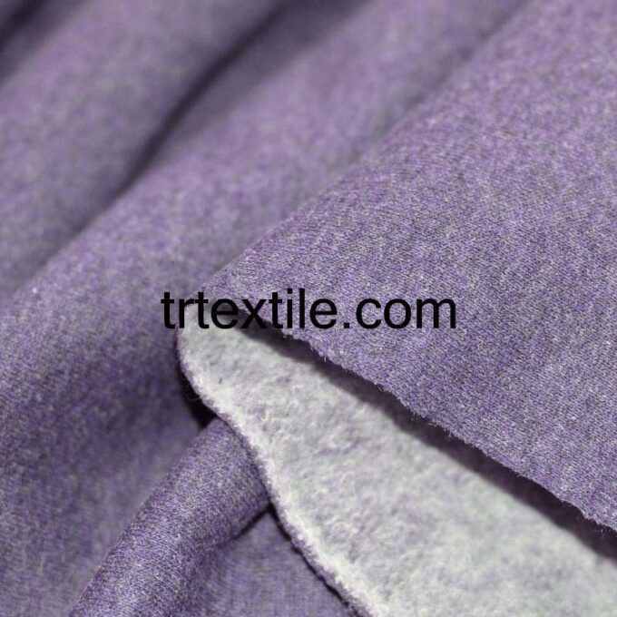 lilac melange three thread fabric - trtextile.com image