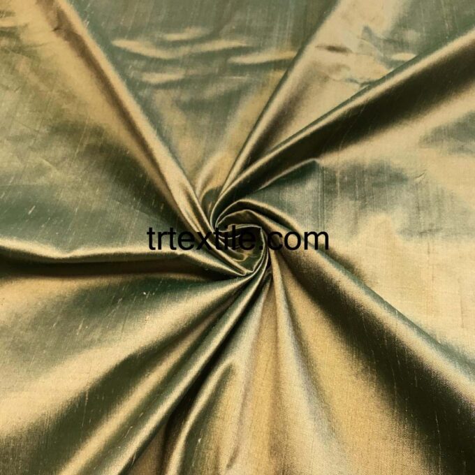 metallic green slub fabric - trtextile.com image