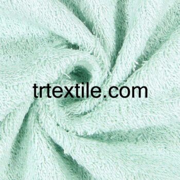 mint green terry bathrobe fabric - trtextile.com image