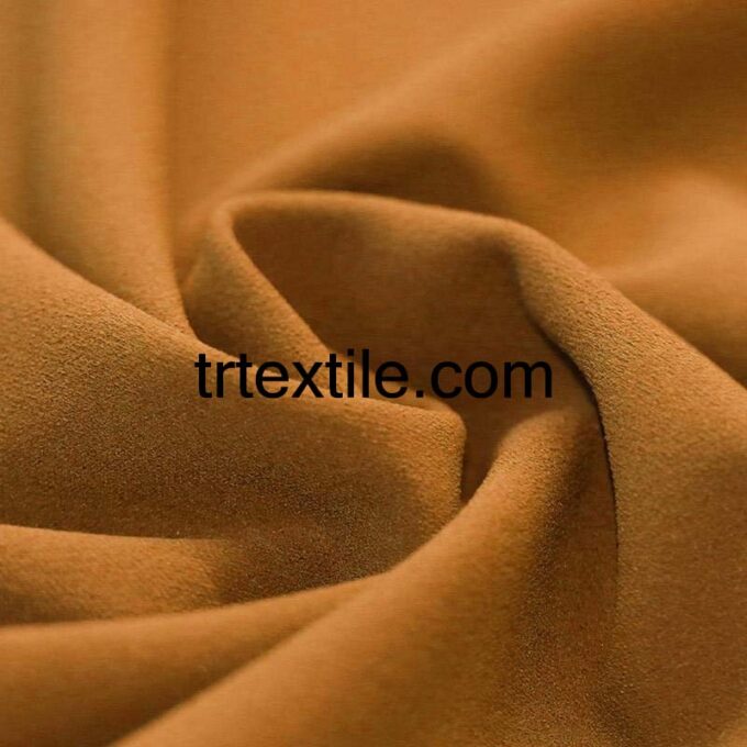 mustard scuba crepe fabric - trtextile.com image