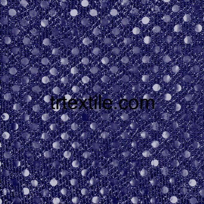 navy blue dotted sequin fabric - trtextile.com image