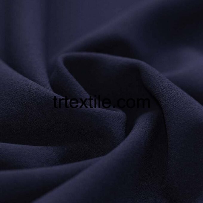 navy blue scuba crepe fabric - trtextile.com image