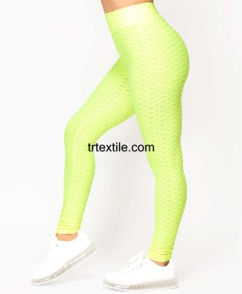 neon green waffle scuba fabric - trtextile.com image