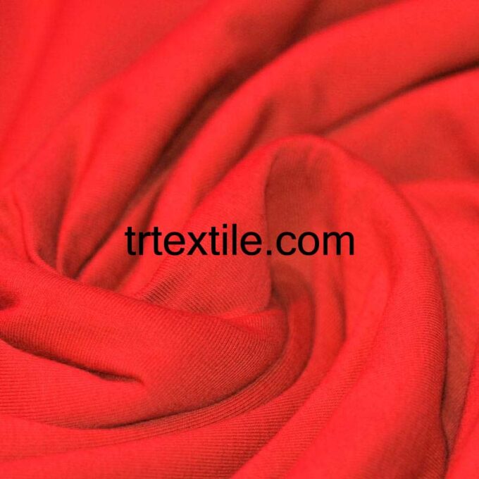 neon red combed cotton fabric - trtextile.com image