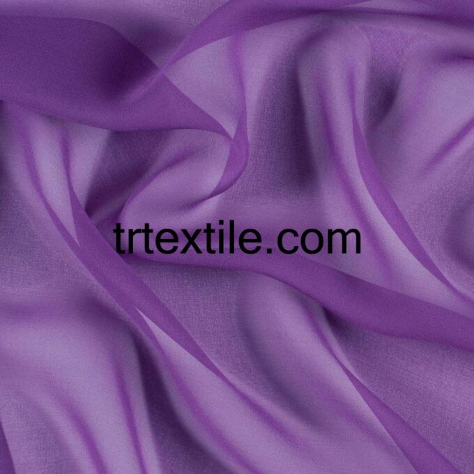 net purple silk chiffon fabric - trtextile.com image