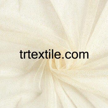 off white glittery tulle fabric - trtextile.com image